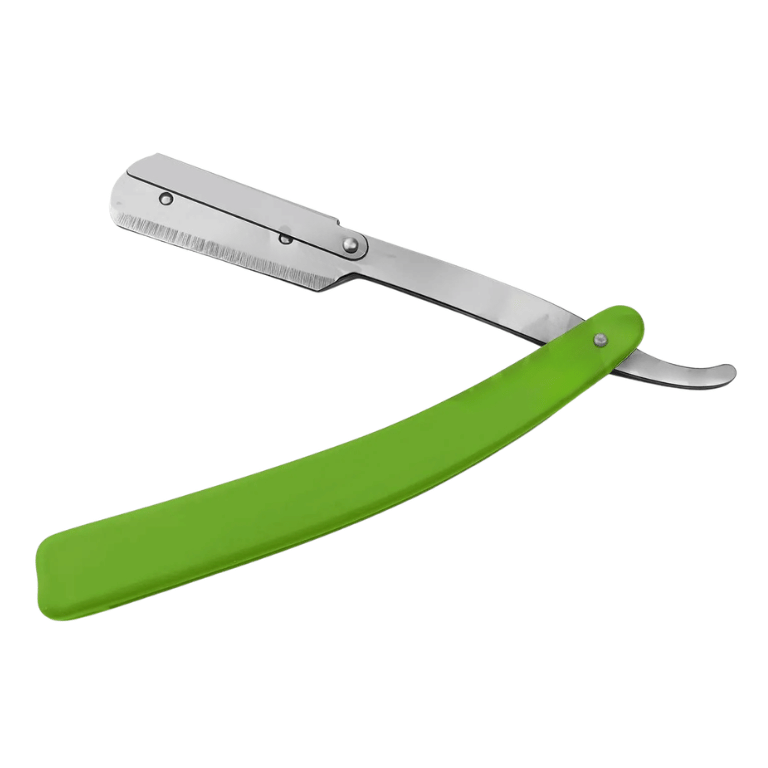Untitled design - 2026-05-21T143447.583 Straight Edge Barber Razor with 11 Double Edge Blades – Green - Image 1