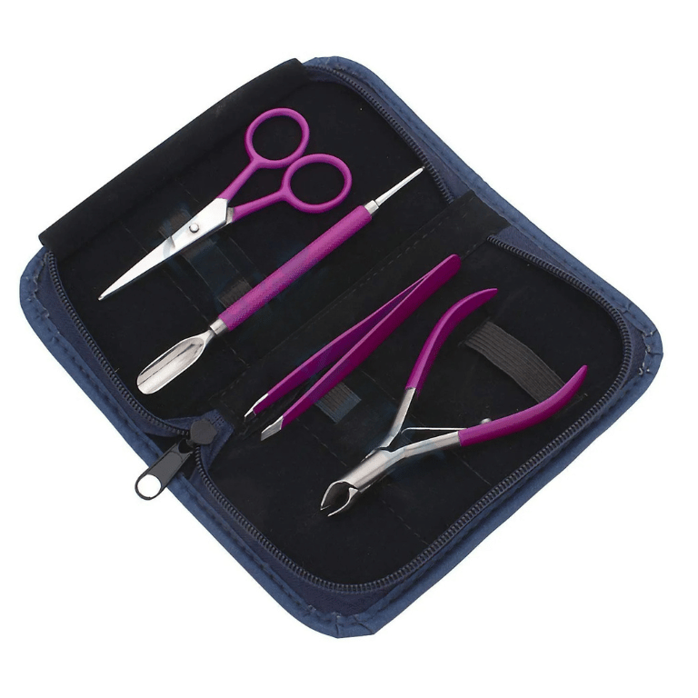Untitled design - 2026-05-21T162148.376 Hot Pink 4 Pcs Manicure Set with Travel Case - Image 1