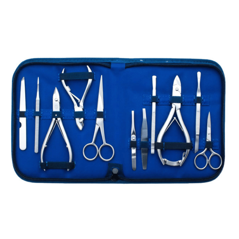 Untitled design - 2026-05-21T170728.071 Professional 10-Piece Manicure Pedicure Kit with Luxury Royal Blue Zipper Case - Image 1